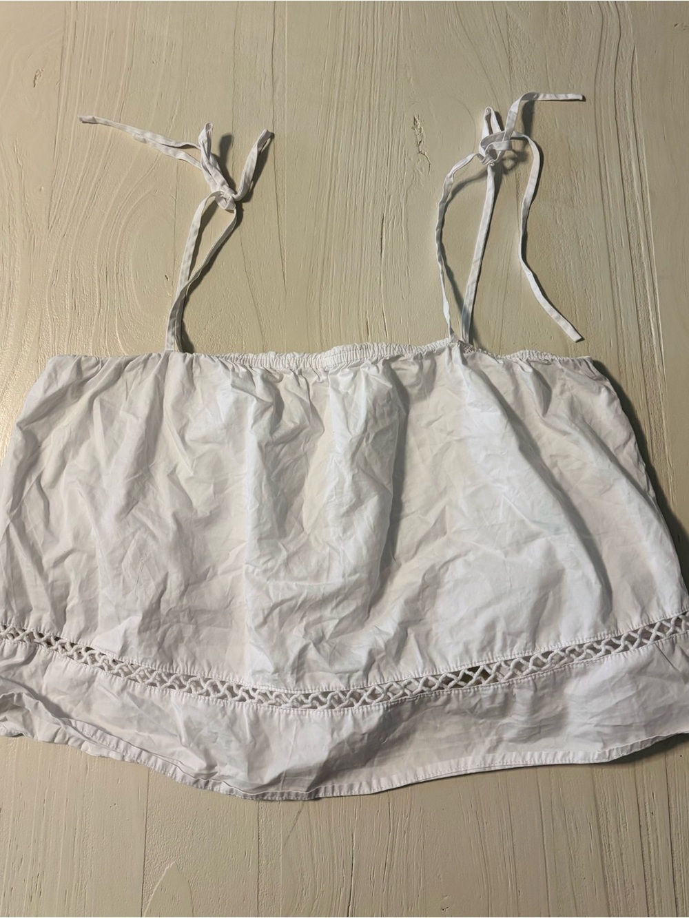 Urban Outfitters White Tie-Shoulder Cropped Camisole